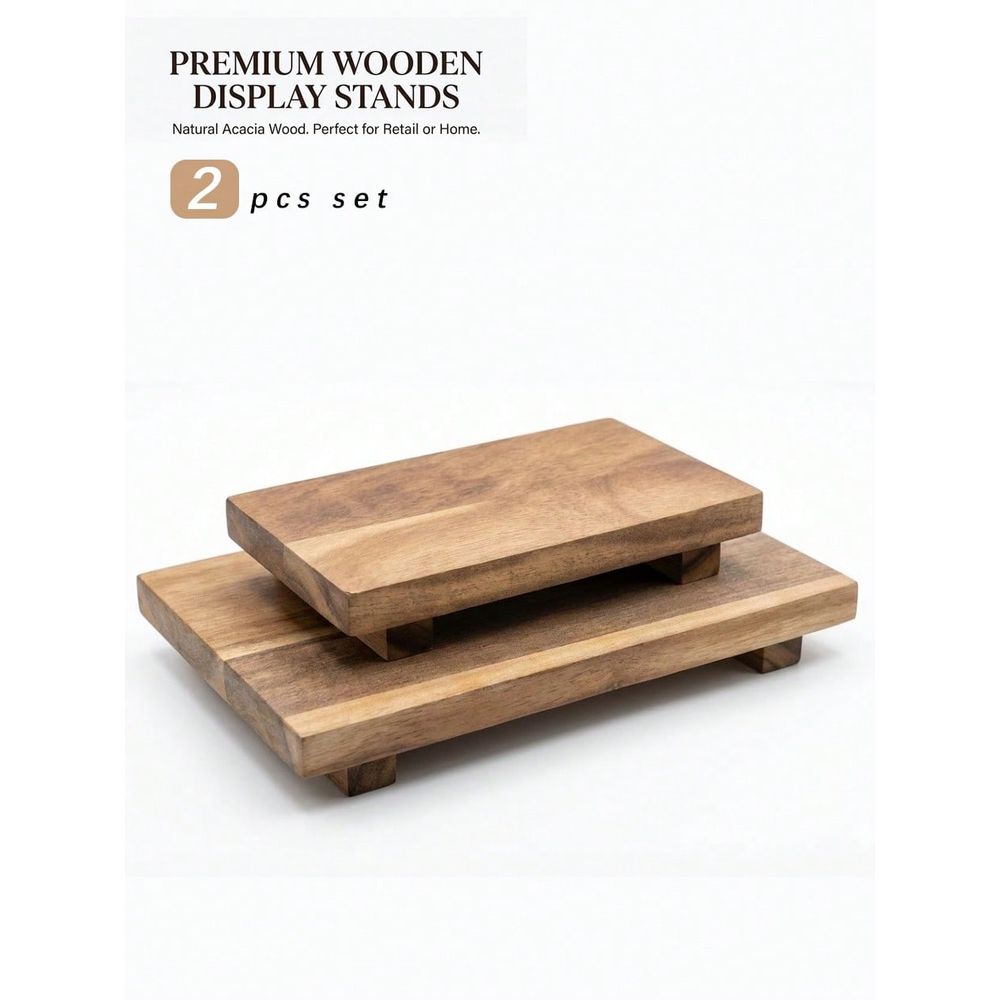 Wooden Serving Tray - 세트 상품: 나무 받침이 있는 서빙