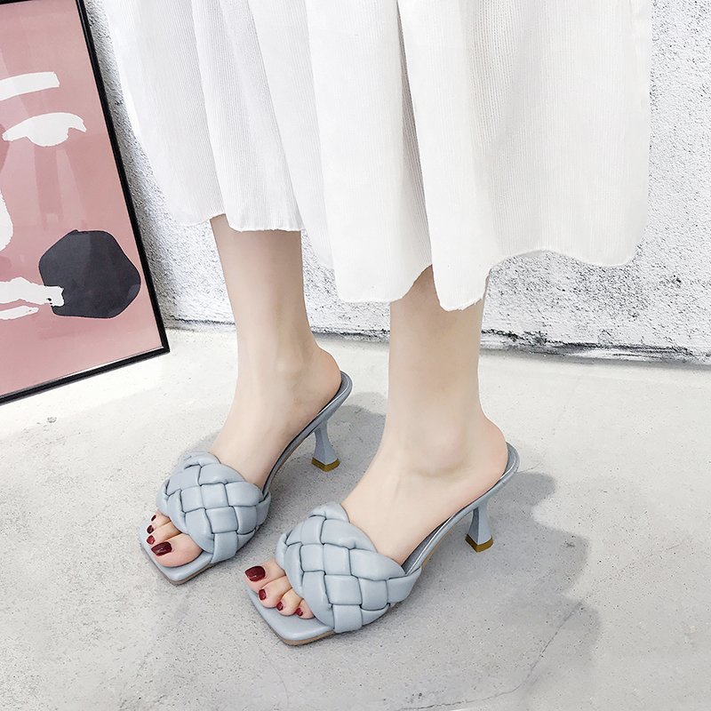 여름 패션 여성 스퀘어 토 우븐 샌들 명품 디자이너 샌 - Luxury Lifestyle Store 리뷰 및 가격