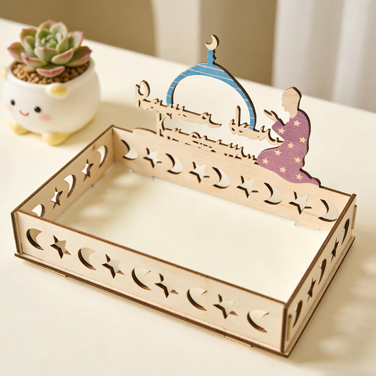 이슬람 달과 별 모양 나무 트레이 직사각형 케이크 접시 - Wooden Serving Tray 리뷰 및 가격