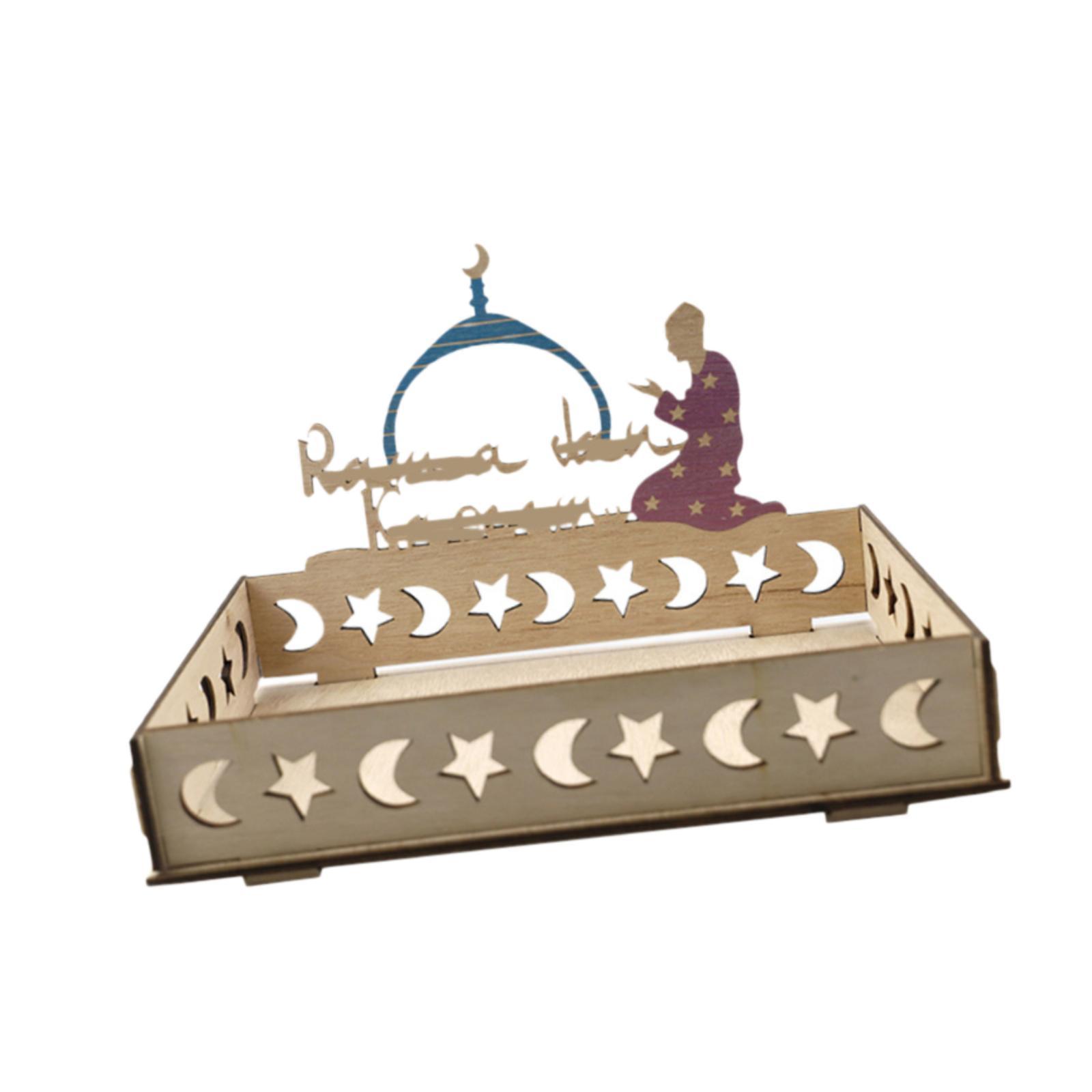 이슬람 달과 별 모양 나무 트레이 직사각형 케이크 접시 - Wooden Serving Tray 리뷰 및 가격