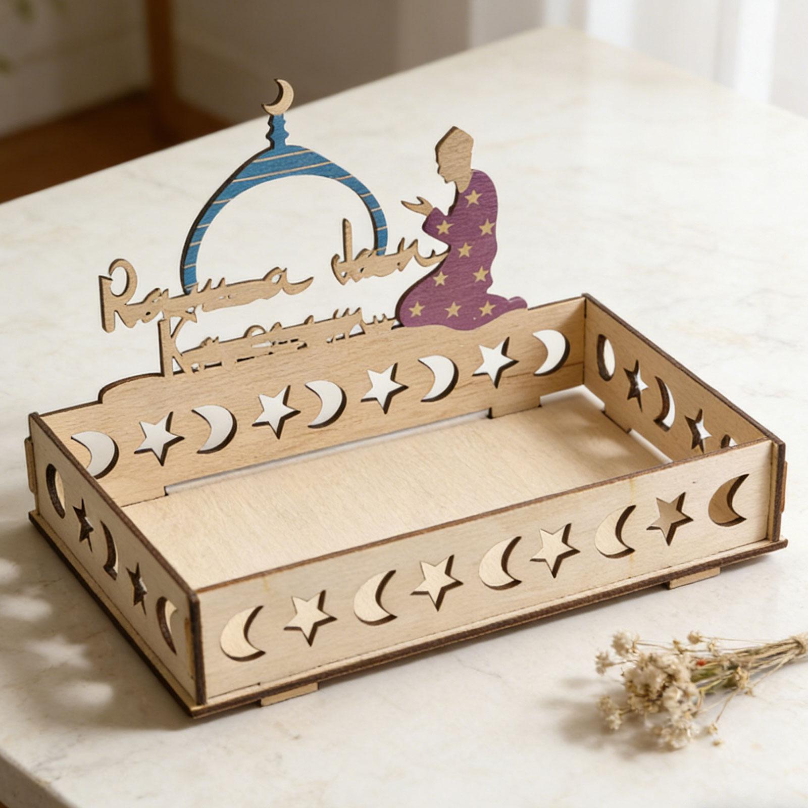 이슬람 달과 별 모양 나무 트레이 직사각형 케이크 접시 - Wooden Serving Tray 리뷰 및 가격