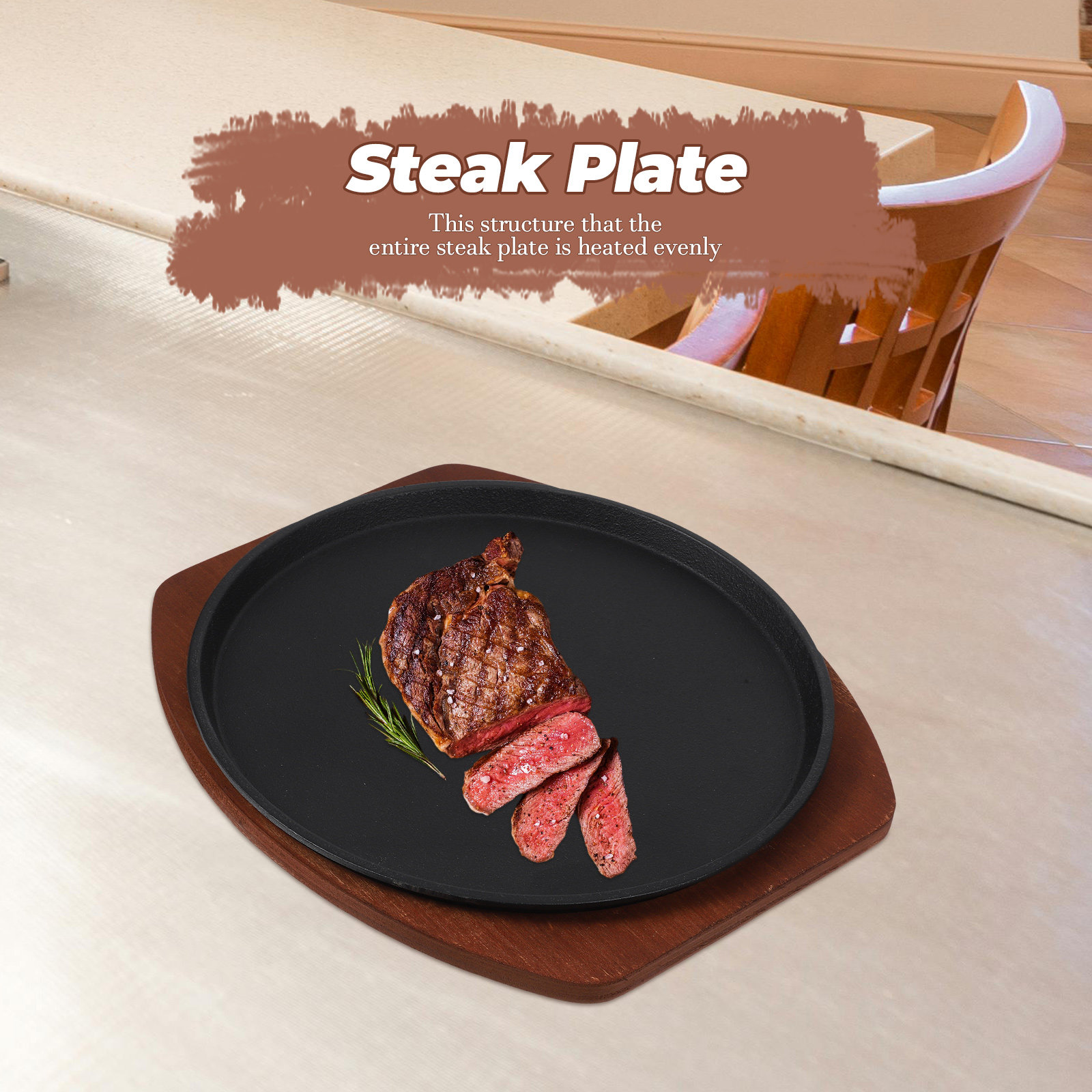 철제 스테이크 그릴 플레이트 1세트, 원목 트레이 포함 - Wooden Serving Tray 리뷰 및 가격