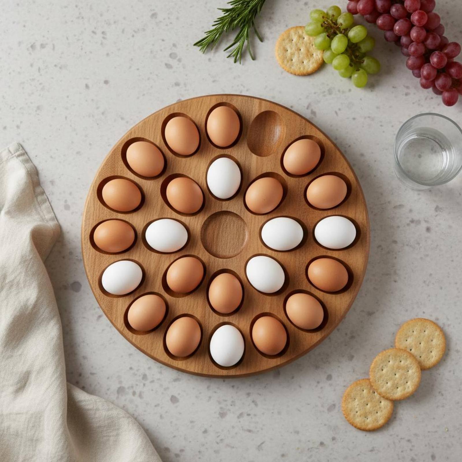 양면 사용 가능한 원형 나무 트레이, 천연 나무 양면  - Wooden Serving Tray 리뷰 및 가격