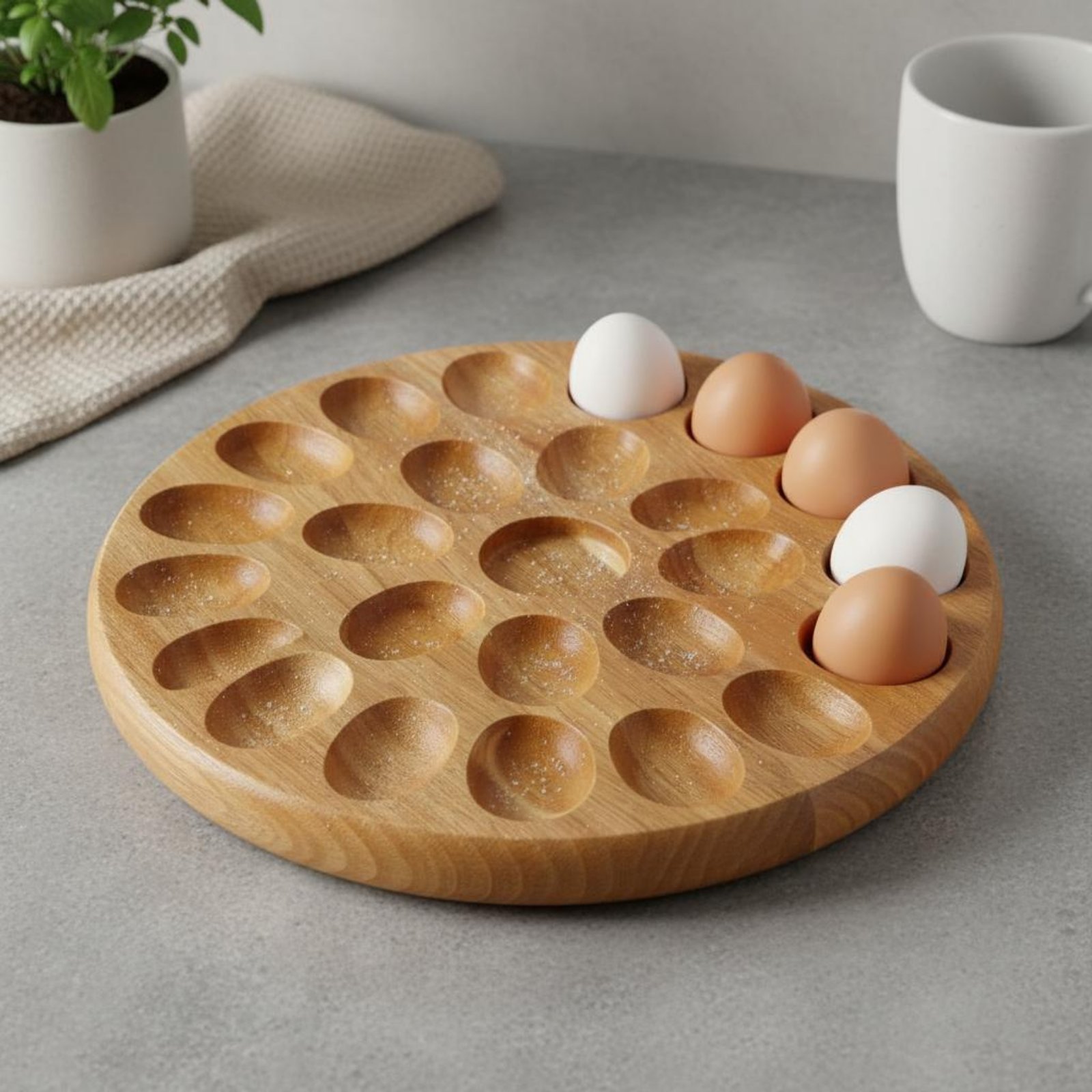 양면 사용 가능한 원형 나무 트레이, 천연 나무 양면  - Wooden Serving Tray 리뷰 및 가격