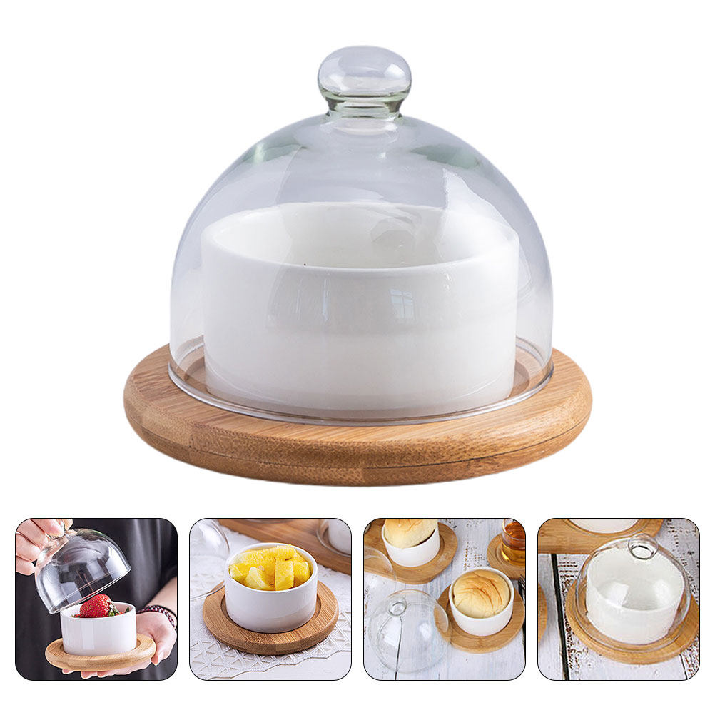 세라믹 샐러드 볼 세트, 투명 유리 돔 뚜껑, 천연 나 - Wooden Serving Tray 리뷰 및 가격