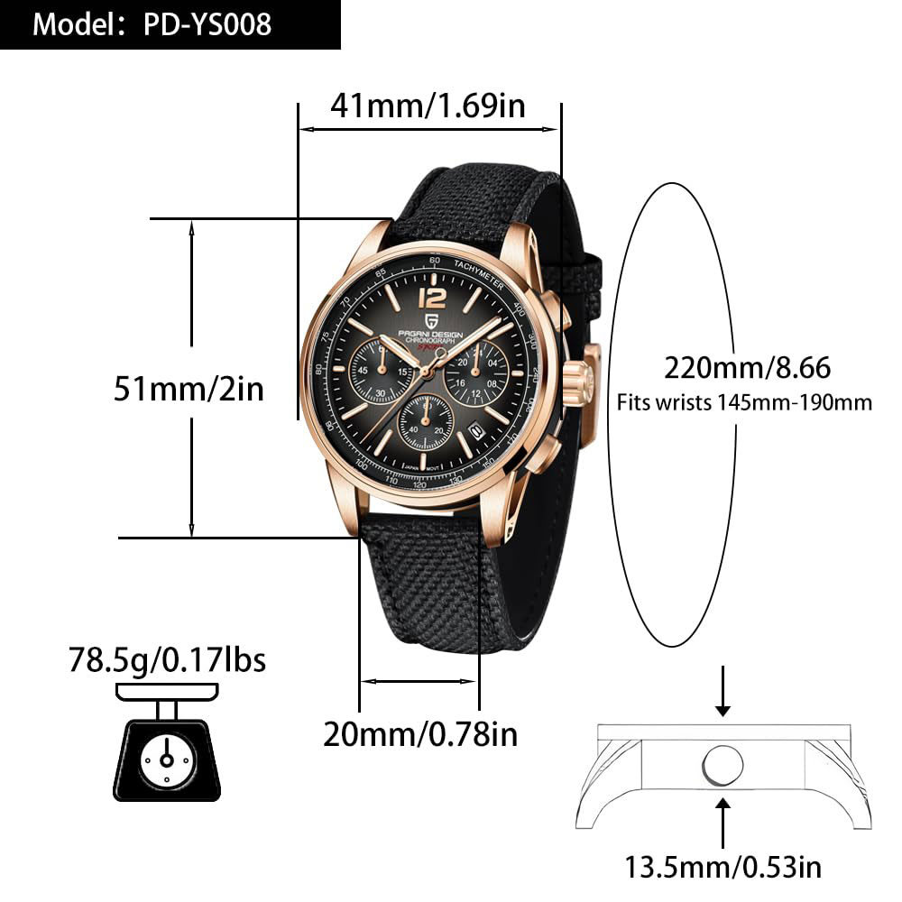 파가니 디자인 신형 남성 시계 41mm 크로노그래프 1 - Luxury Lifestyle Store 리뷰 및 가격
