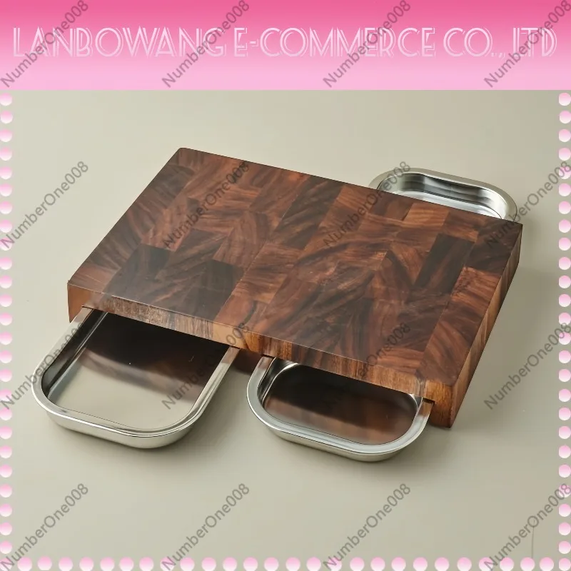 스테인리스 스틸 트레이가 있는 호두나무 도마, 주방용  - Wooden Serving Tray 리뷰 및 가격