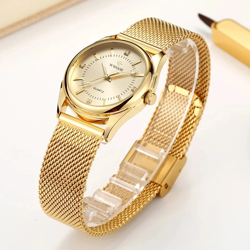 WWOOR 럭셔리 브랜드 드레스 골드 시계 숙녀 우아한 - Luxury Lifestyle Women 리뷰 및 가격